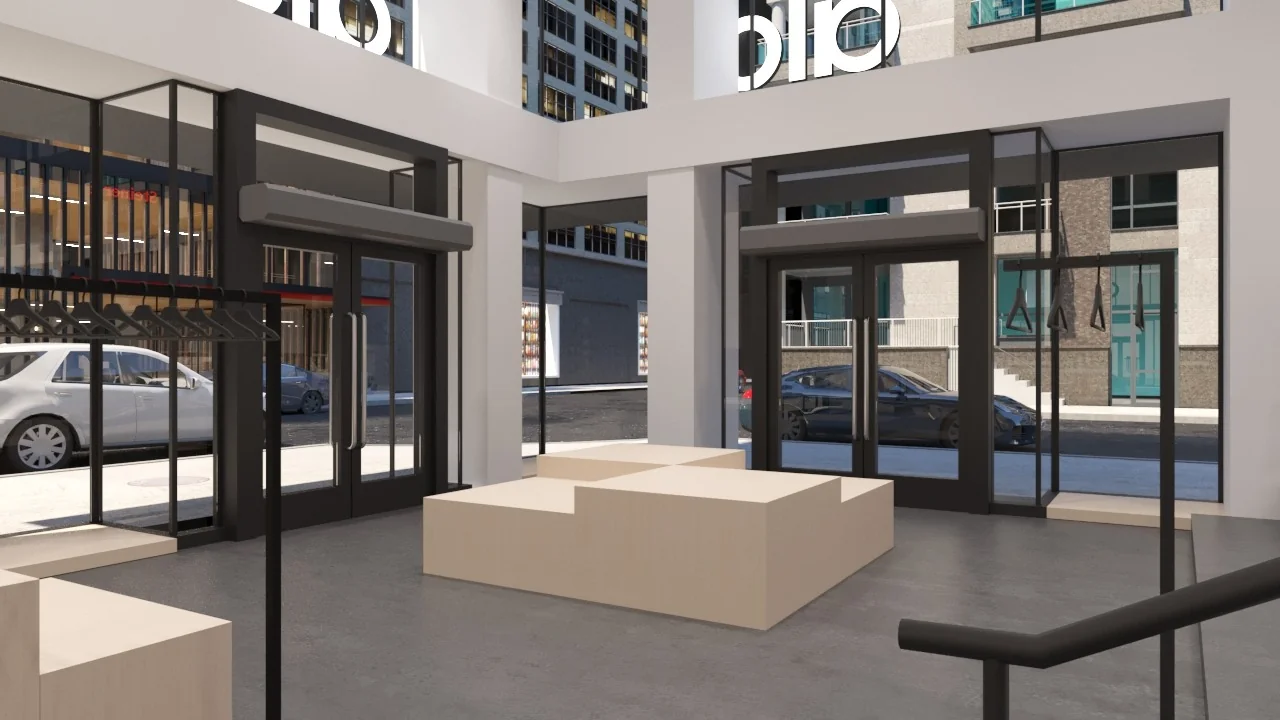 Alo Bloor Street Bloor 06. Alo, Bloor Street. Interior design by HAR Design Studio, 3D visualization by Rendimension.