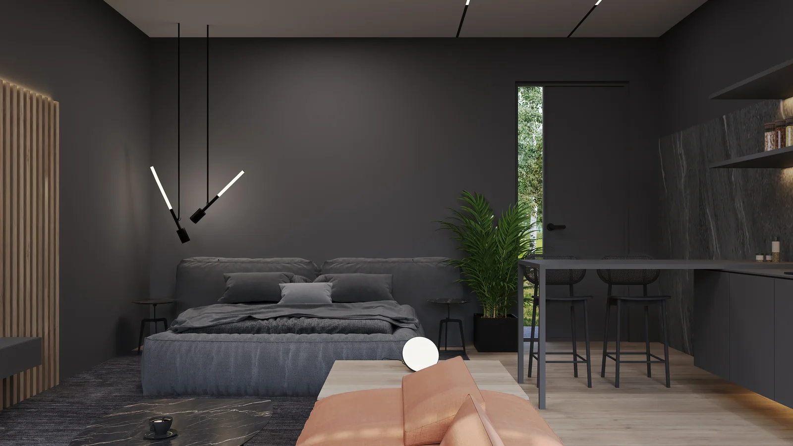 Sleeping Zone. Birch Grove Pavilion. Interior design by HAR Design Studio, 3D visualization by Rendimension.