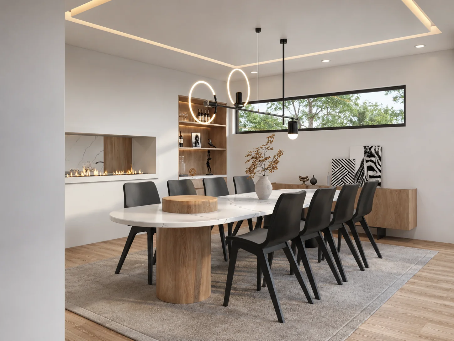 Dining Room. Colorado Model Home. Interior design by HAR Design Studio, 3D visualization by Rendimension.