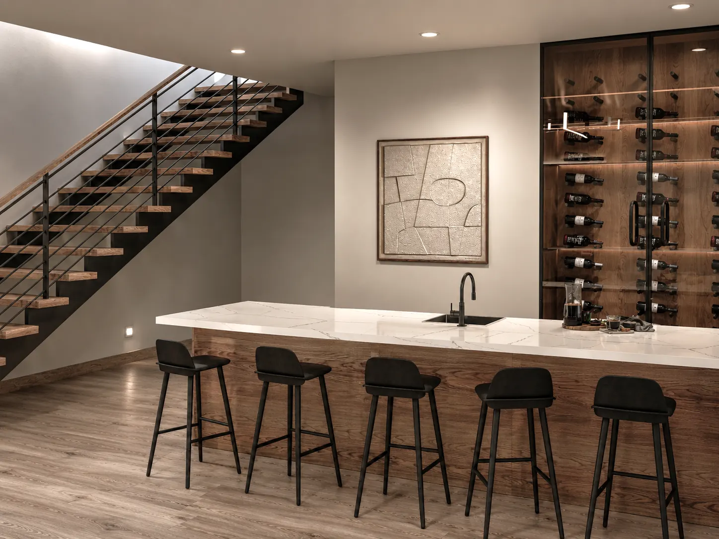 Wet Bar. Colorado Model Home. Interior design by HAR Design Studio, 3D visualization by Rendimension.
