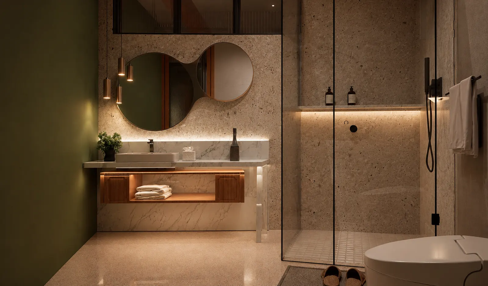 Bathroom. The Helix House. Interior design by HAR Design Studio, 3D visualization by Rendimension.