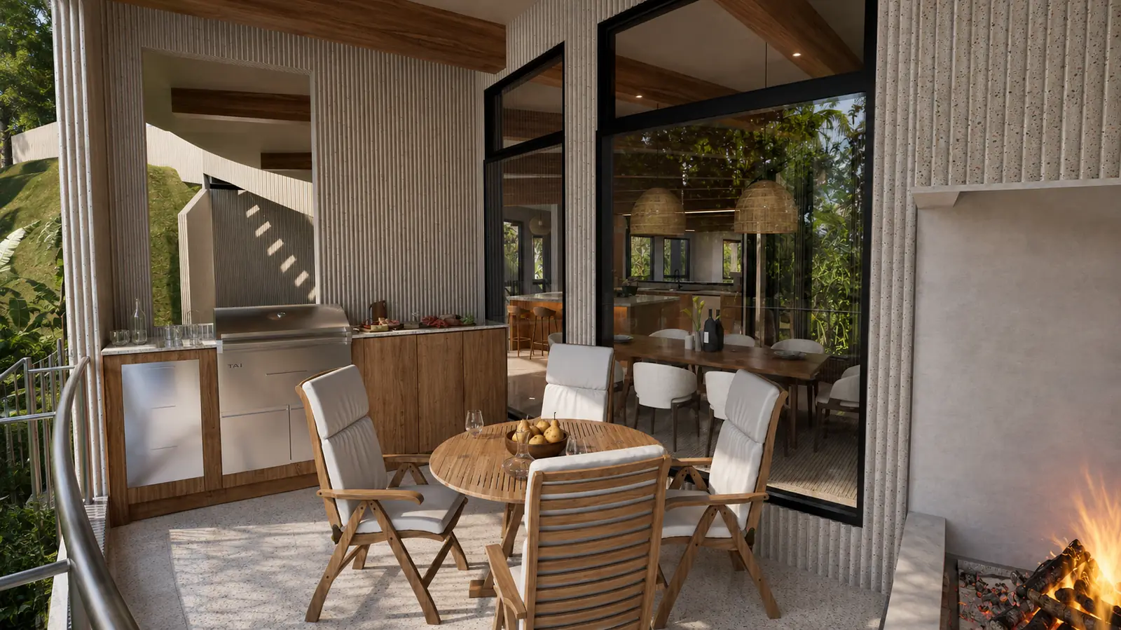 Grill Terrace. The Helix House. Interior design by HAR Design Studio, 3D visualization by Rendimension.