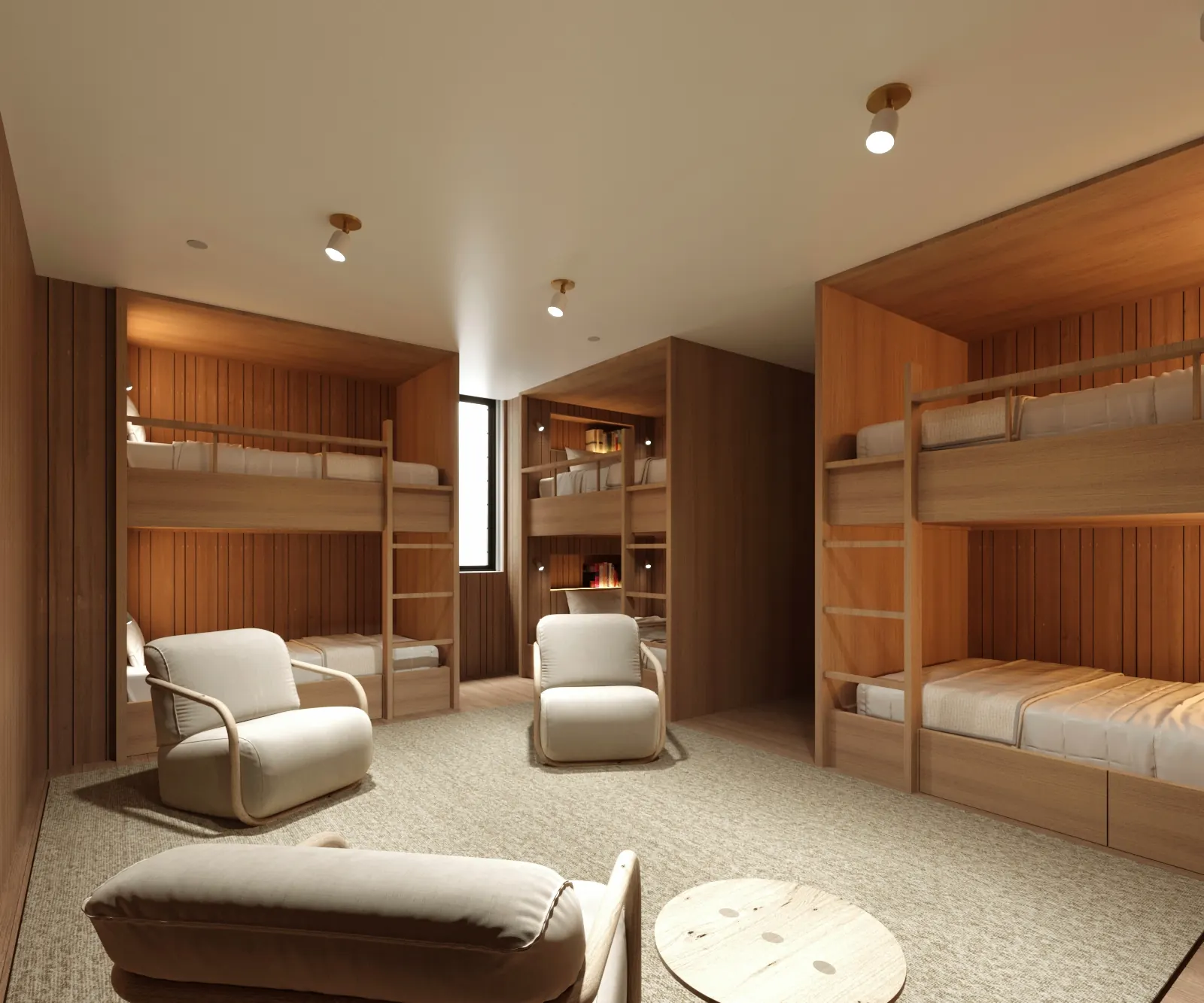 Bunk Room. Telluride Residence. Interior design by HAR Design Studio, 3D visualization by Rendimension.