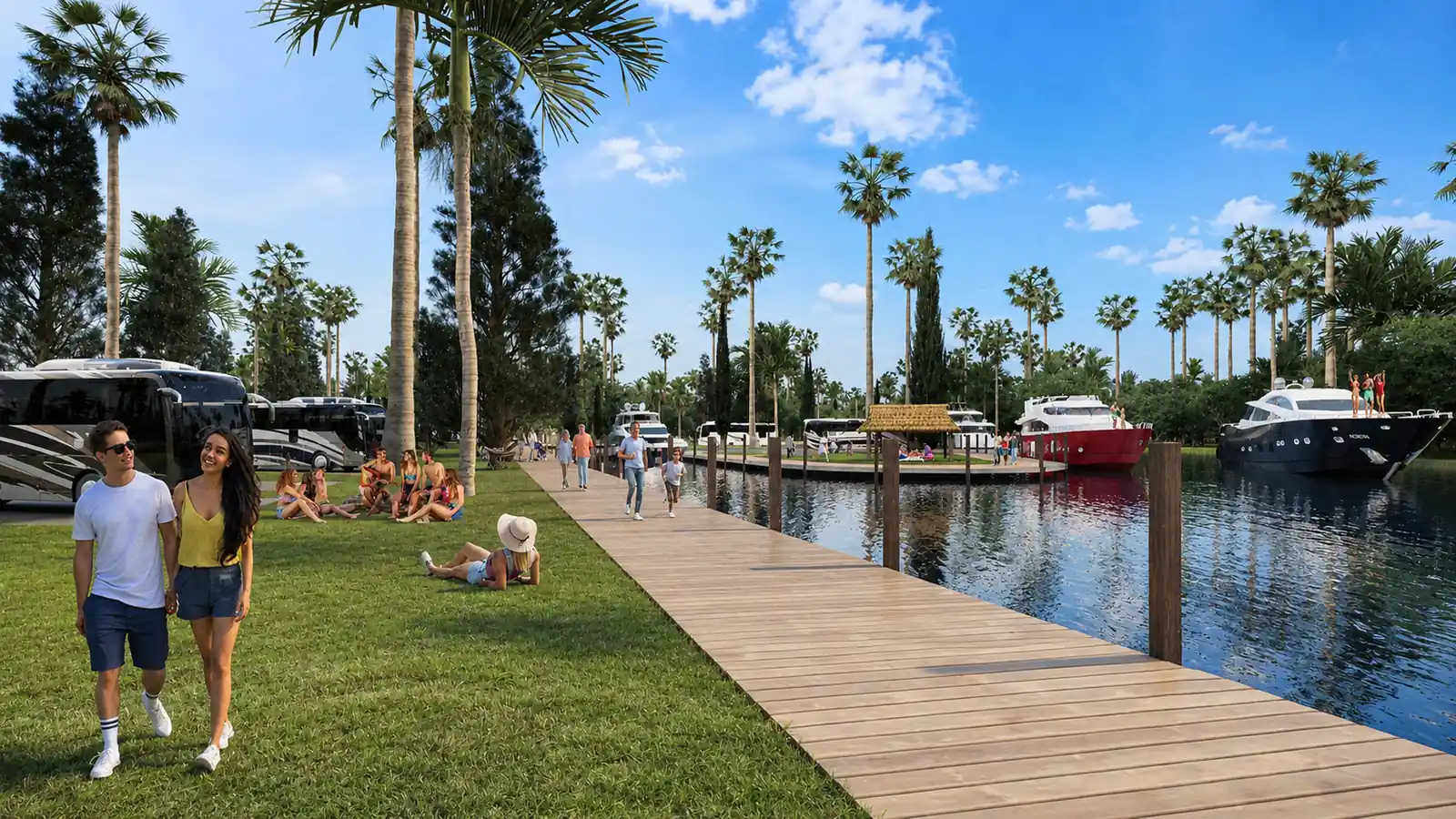 Boardwalk Canal. Yacht Haven Marina. Interior design by HAR Design Studio, 3D visualization by Rendimension.
