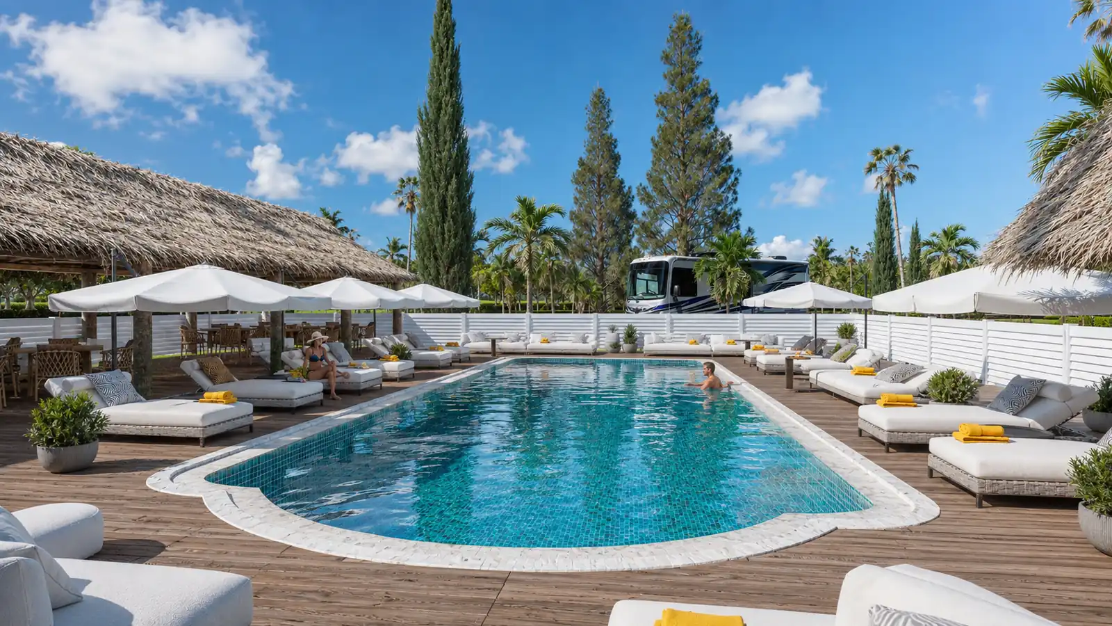 Pool Deck. Yacht Haven Marina. Interior design by HAR Design Studio, 3D visualization by Rendimension.