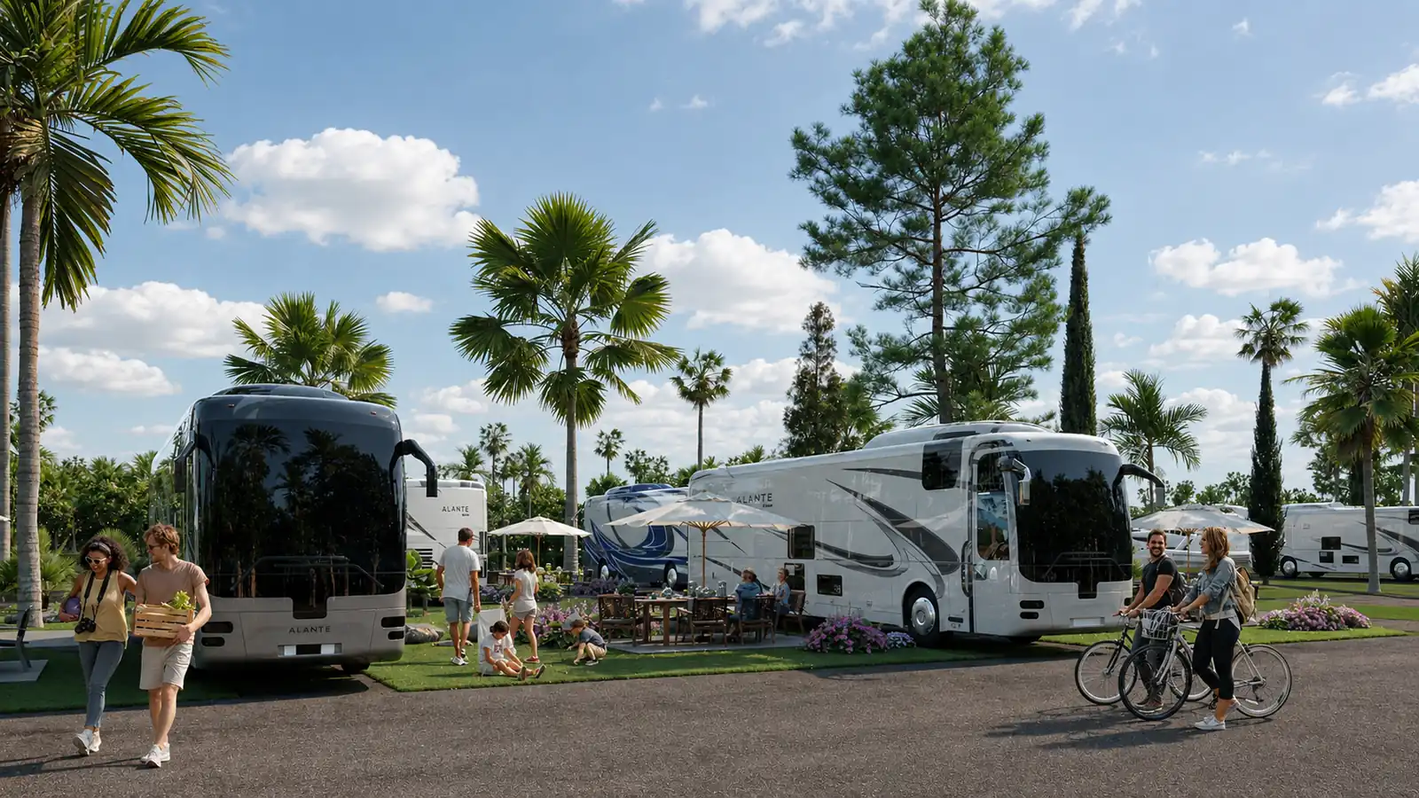 RV Site Daytime. Yacht Haven Marina. Interior design by HAR Design Studio, 3D visualization by Rendimension.